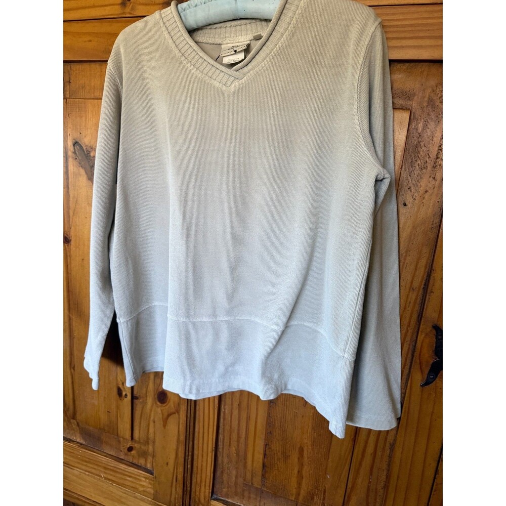 Hot Cotton Marc Ware Tan Heavy Cotton Knit Long Sleeve Top Size M